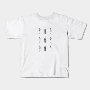 Nine Dip Pen Nibs (Natural White) Kids T-Shirt